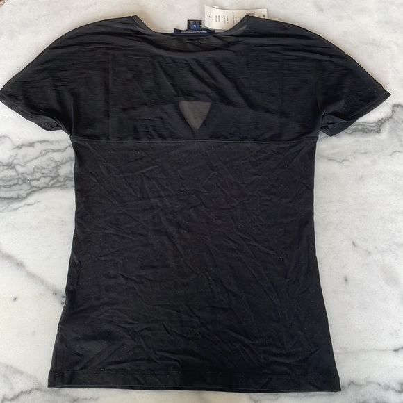 French Connection Black Mesh Top - Picture 4 of 9